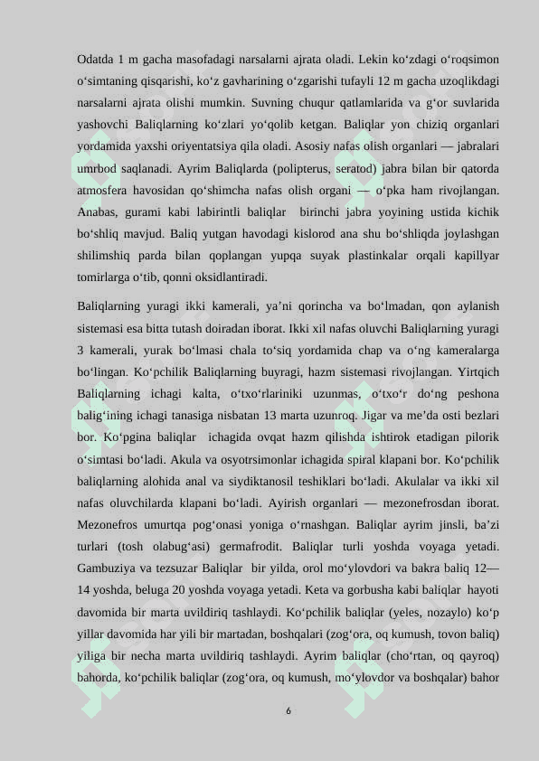 Baliqlarning ko’payishi va nasliga g’amxo’rligi 6