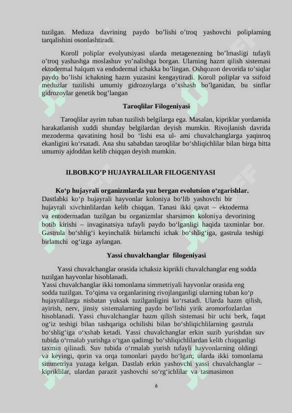 Hayvonot dunyosi evolutsiyasi 6