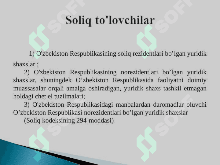 YURIDIK SHAХSLARDAN OLINADIGAN FOYDA SOLIG‘I 4