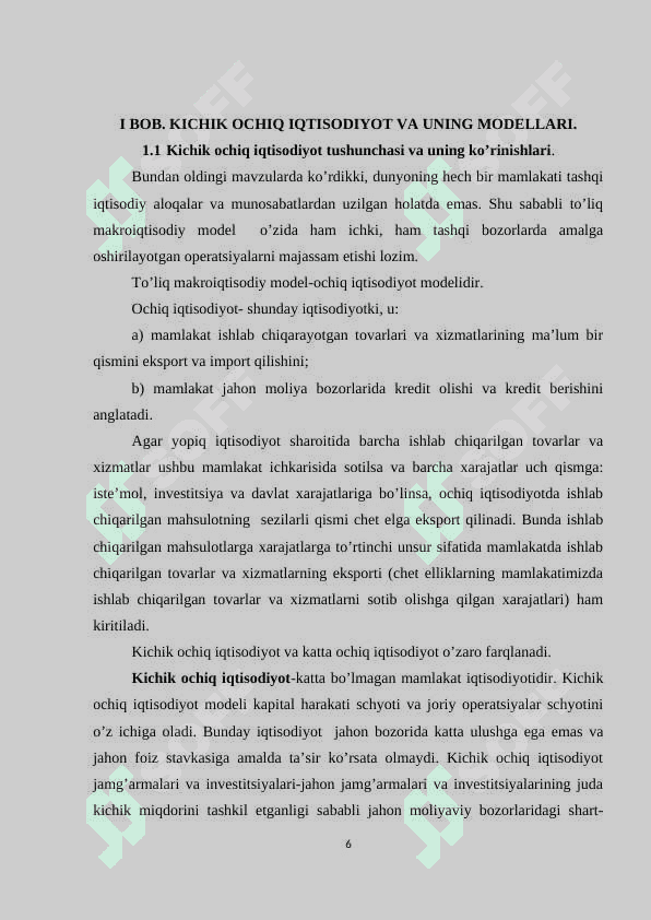 KICHIK OCHIQ IQTISODIYOT MODELI 6