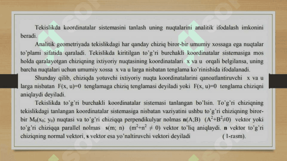 Tekislikda to’g’ri chiziqning turli tenglamalari 2