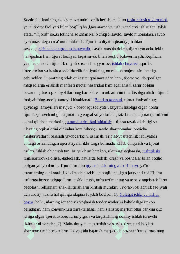 O'zbekiston Respublikasining tashqi savdo siyosati 8