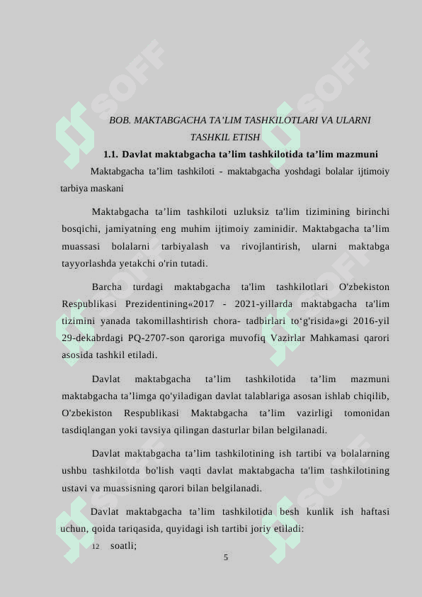 Umumiy tipdagi davlat va nodavlat maktabgacha ta’lim tashkilotlarini tashkil qilish xususiyatlari 5