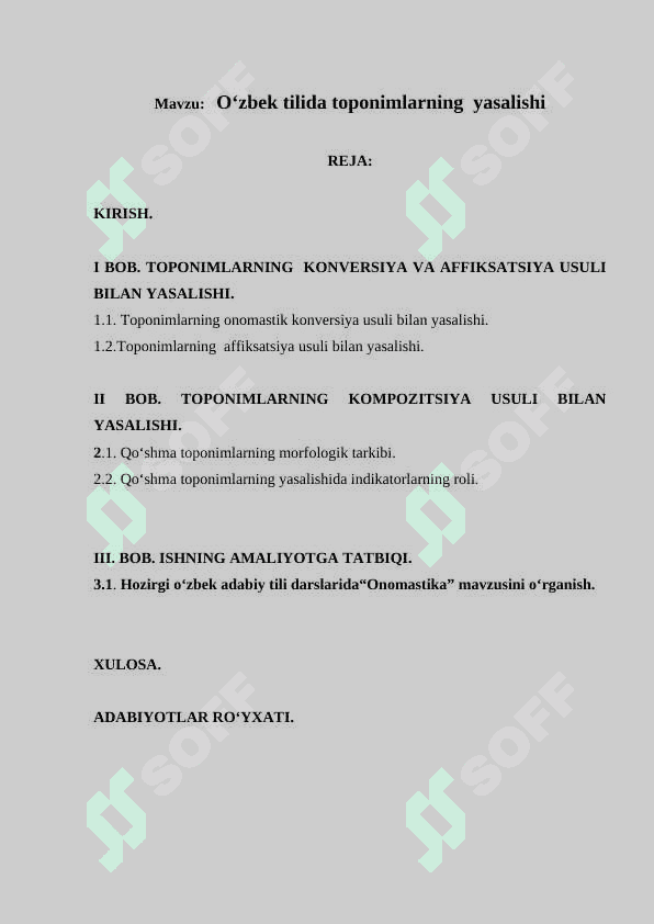O‘ZBЕK TILIDА TOPONIMLАRNING  YASALISHI 2