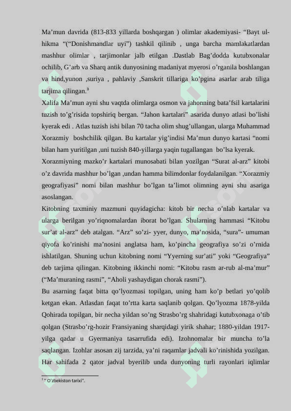 Sharq olami musulmon xalqlarining geografik bilimlari. 4