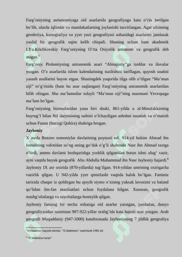 Sharq olami musulmon xalqlarining geografik bilimlari. 7