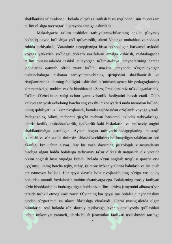 Mustaqillik yillarida maktabgacha ta’lim tizimida yangicha yondashuv 7