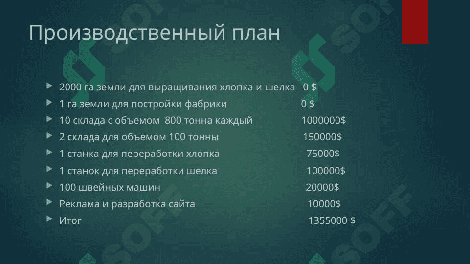 Бизнес план организации  производства трикотажа 8