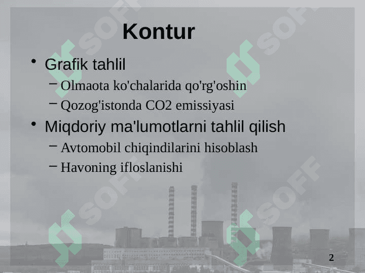 atmosferaga chiqarib yuboriladigan ifloslantiruvchi moddalar chiqindilarini hisoblash namunalari 2