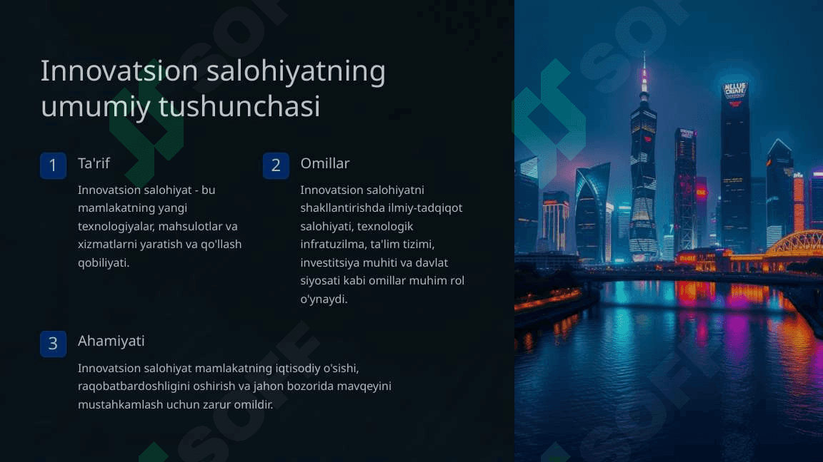 Innovatsion salohiyat - O'zbekiston Respublikasida 2