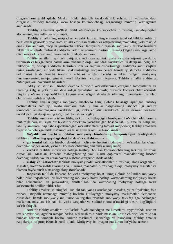 MAVZU: TAHLILIY AMALLAR 3