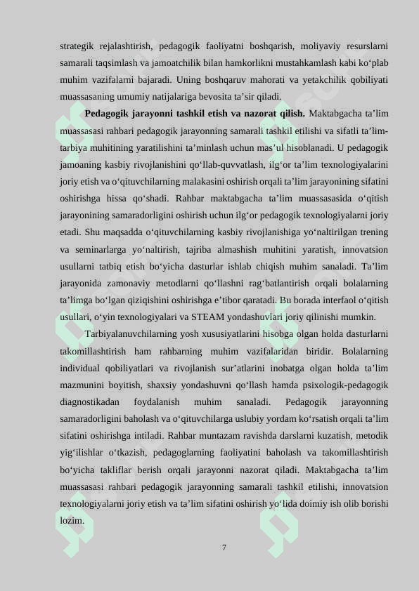 Maktabgacha tarbiya tashkiloti rahbari va uning faoliyati 7