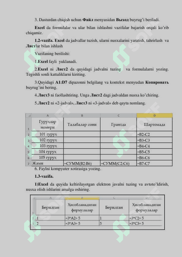 Elektron jadvallar MS Excelda iqtisodiy masalalarni yechish turli funksiyalarni qoʻllash maʼlumotlarni tanlash va saralash 2