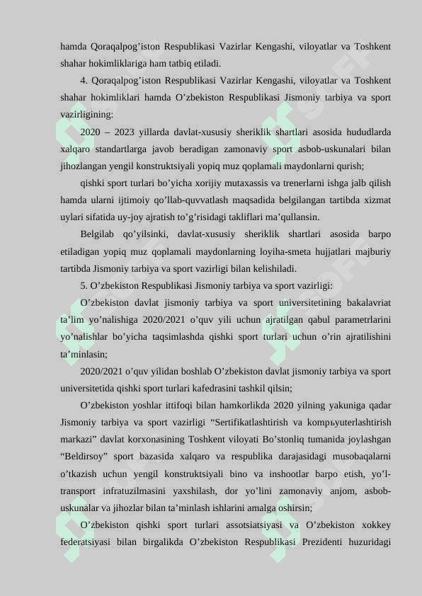 JISMONIY TARBIYA VA SPORT SOHASIDA QABUL QILINGAN PREZIDENT QARORLARI 4