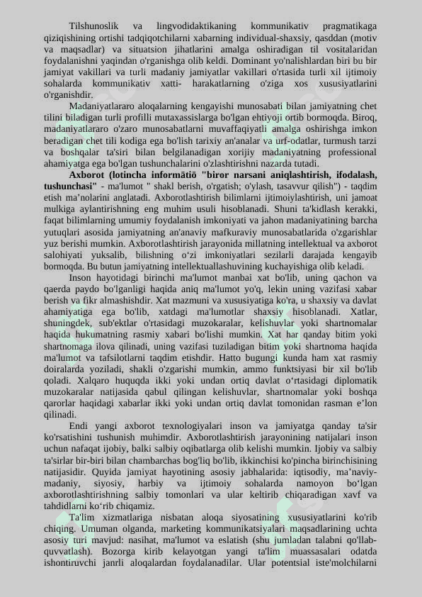 Mavzu: Mediasavodxonlik va axborot madaniyati evolyutsiyasi va uning jamiyatdagi ahamiyati 3