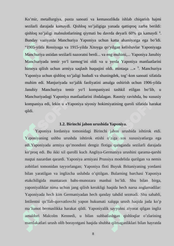 XX ASR BOSHLARIDA YAPONIYANING SIYOSIY AHVOLI. 8