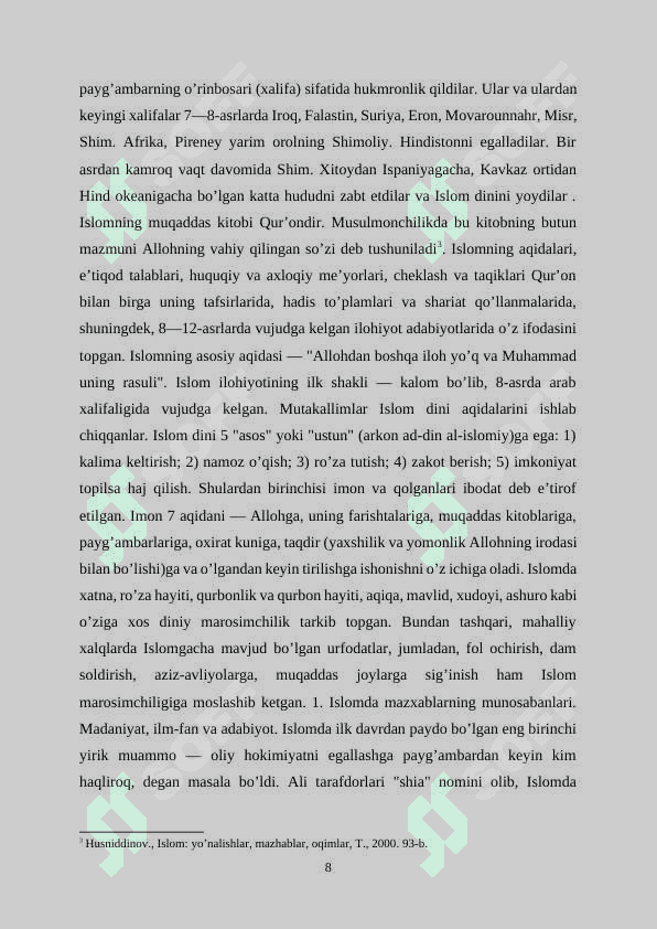IX – XII ASRLARDA ARAB XALIFALIGI MADANIYATI 8