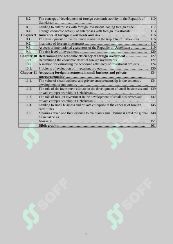 XORIJIY INVESTITSIYaLAR 8