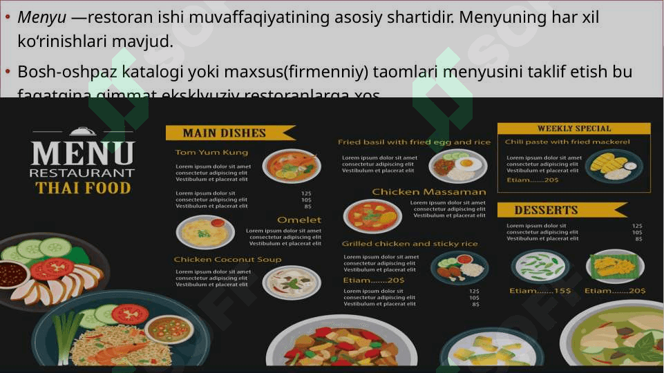 Restoranda taomnoma va uni tuzish tartibi 4