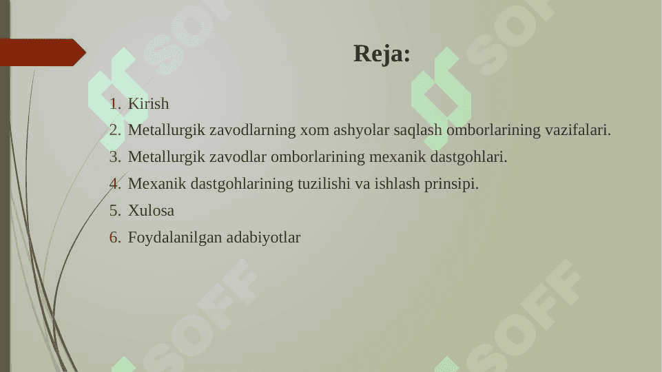 METАLLURGIK ZАVОDLАRNING ICHKI TRАNSPОRTLАRI VA  QURULMALARI. T.pptx 2