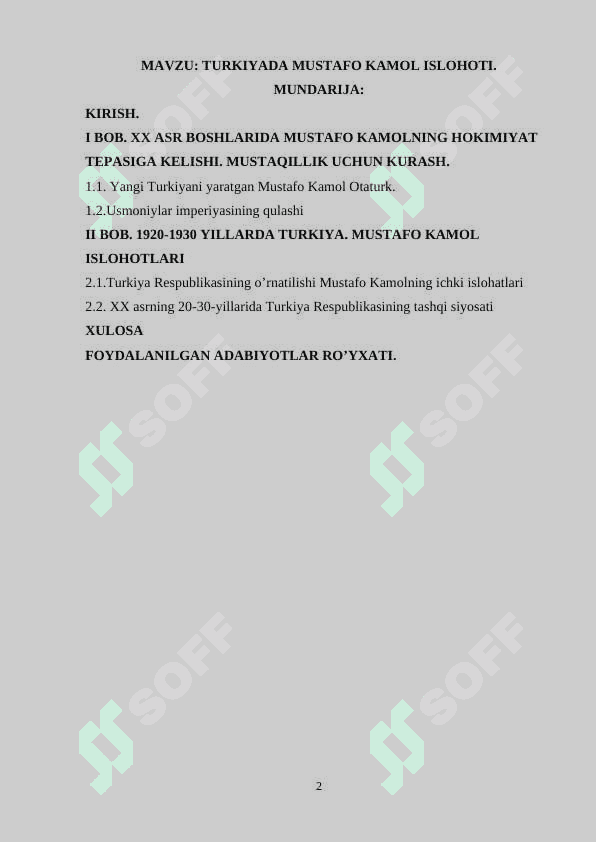 TURKIYADA MUSTAFO KAMOL ISLOHOTI 2