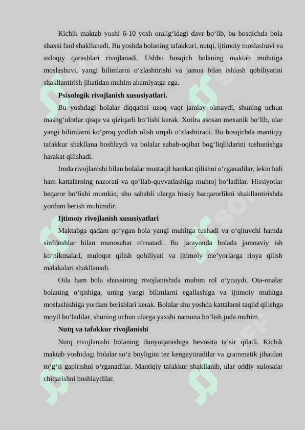 KICHIK MAKTAB YOSHIDA BOLA SHAXSINING RIVOJLANISH XUSUSIYATLARI. 3