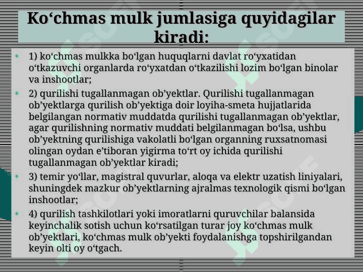 YURIDIK VA JISMONIY SHAXSLAR MOL-MULKIGA SOLINADIGAN SOLIQ 6