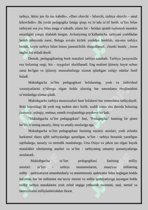 MAKTABGACHA PEDAGOGIKA FANINING MAQSAD VA VAZIFALARI. 3
