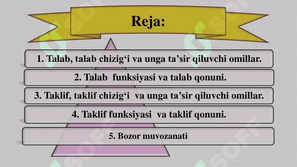 Mavzu: Talab va taklif. Bozor muvozanati 2