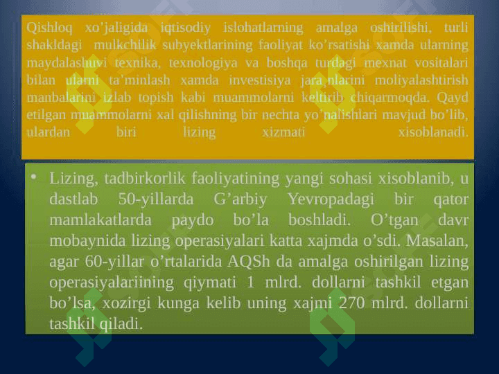 QISHLOQ XO‘JALIGI LOGISTIKASIDA SERVIS XIZMAT KO‘RSATISH 6