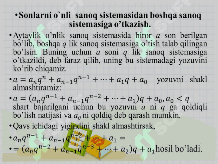 O’NDAN FARQLI POZITSION SANOQ SISTEMALARI 2