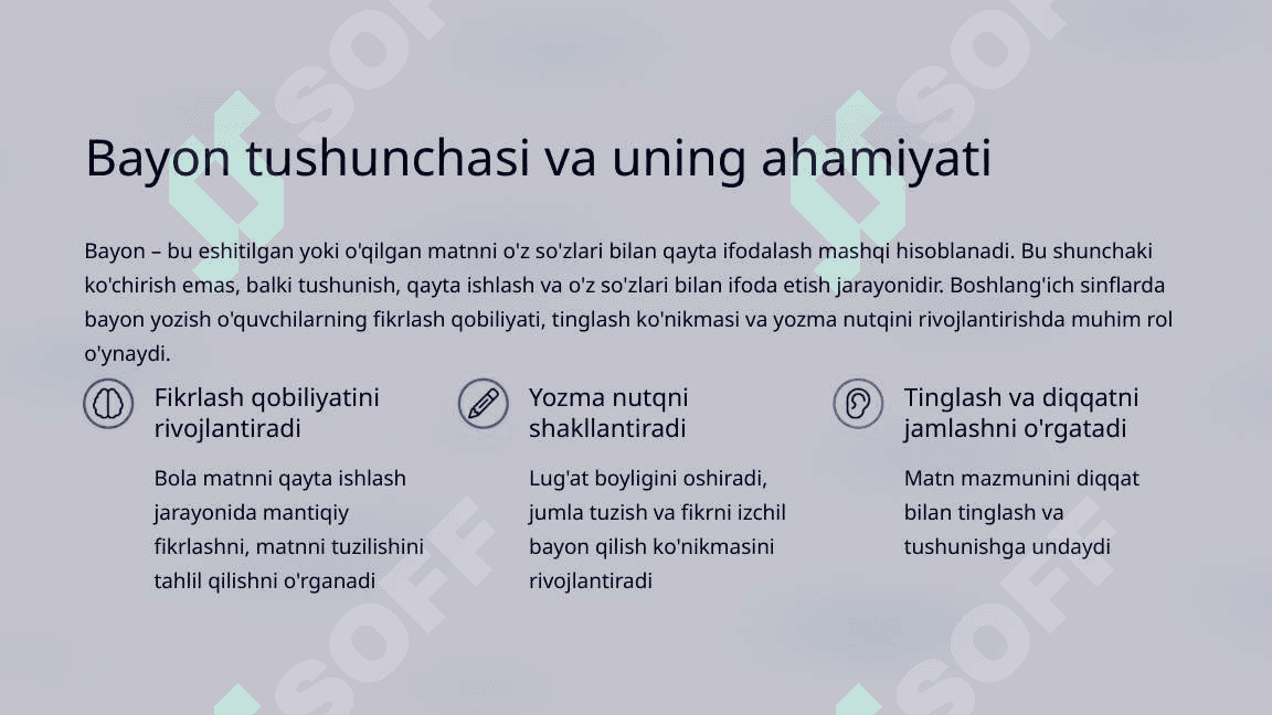 Boshlang'ich sinflarda bayon yozishga o'rgatish 2