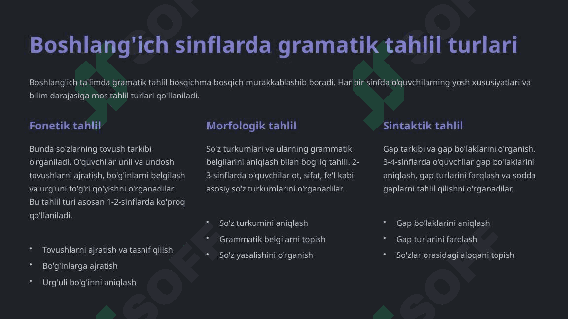 Boshlang'ich sinflarda gramatik tahlilni o'tkazish metodikasi 3