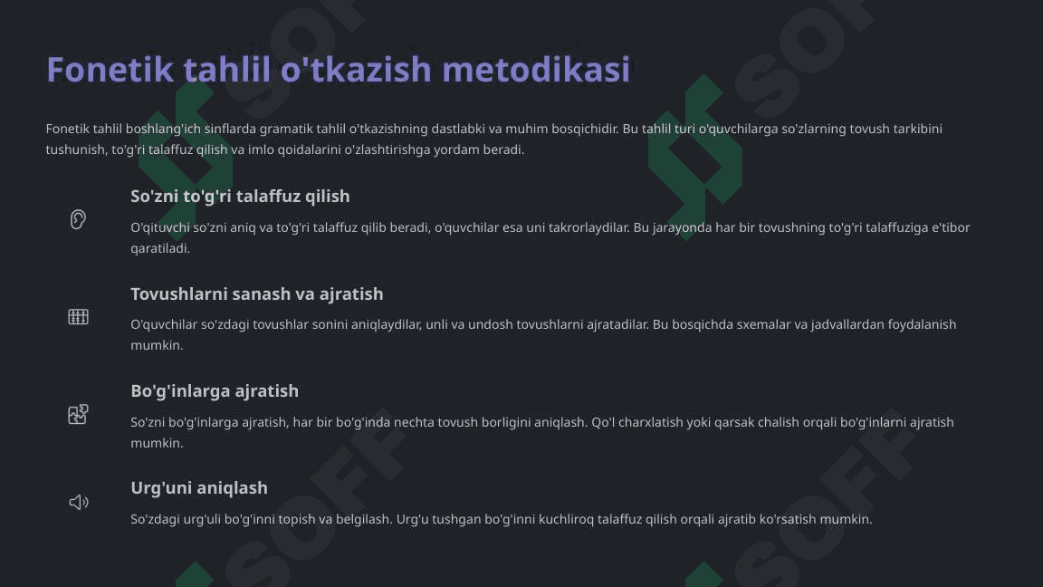 Boshlang'ich sinflarda gramatik tahlilni o'tkazish metodikasi 4
