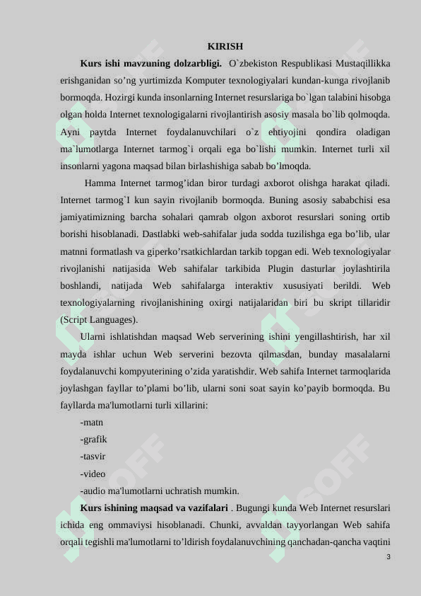 html, css va javascriptdan foydalanib web dasturlash kurs ishi 3