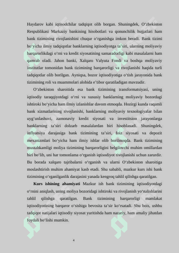Bank tizimi - moliya tizimining asosiy tarkibiy qismi sifatida 4