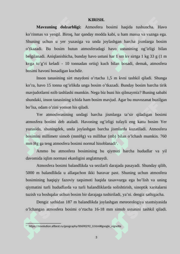 Deformatsion barometr-aneroidlar va barograflar kurs ishi 3
