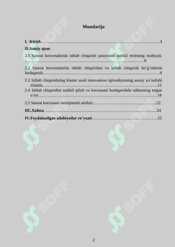Sanoat korxonasi,uning menejmenti. 2