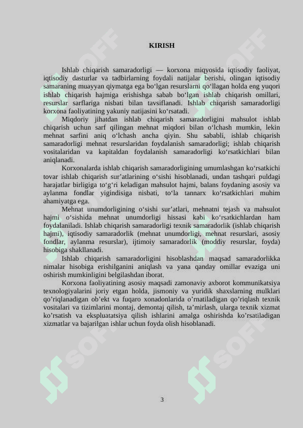 Ishlab chiqarish samaradorligi - korxona faoliyatining  asosiy ko’rsatkichi sifatida 3