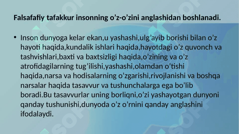 Falsafaning mohiyati va jamiyatdagi oʻrni 7