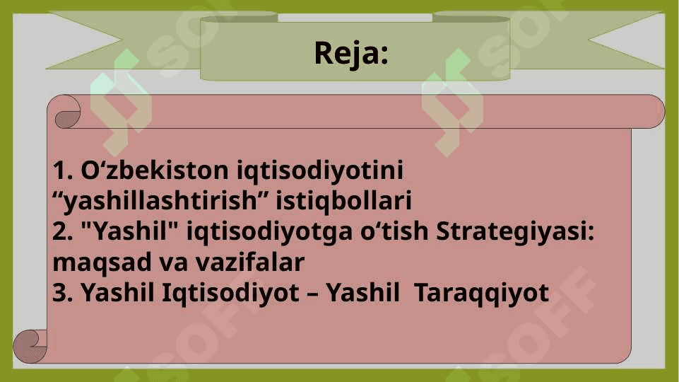 O`zbekistonda yashil iqtisosiyot asosida o’sishni ta`minlash 2