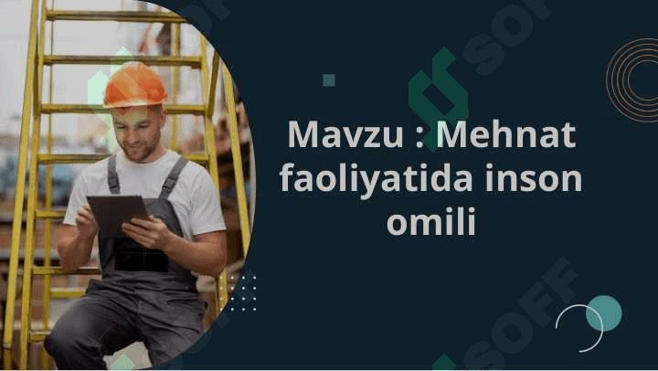 Mehnat faoliyatida inson omili 2