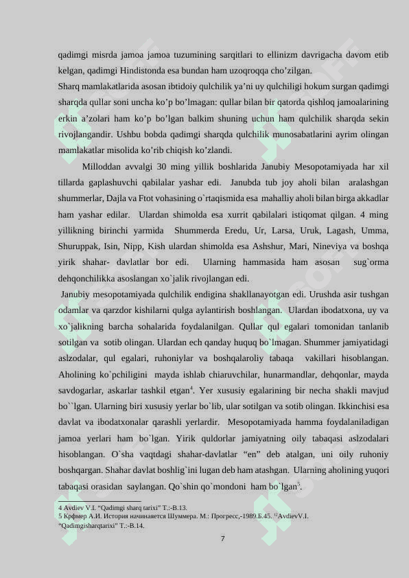 QADIMGI SHARQDA YER EGALIGI VA QULCHILIK 7