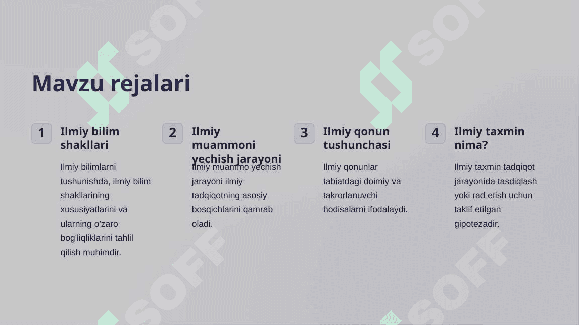 Ilmiy bilim shakllari. Ilmiy muammo. Ilmiy qonun. Ilmiy taxmin. Ilmiy nazariy. Ilmiy bashorat_2 2