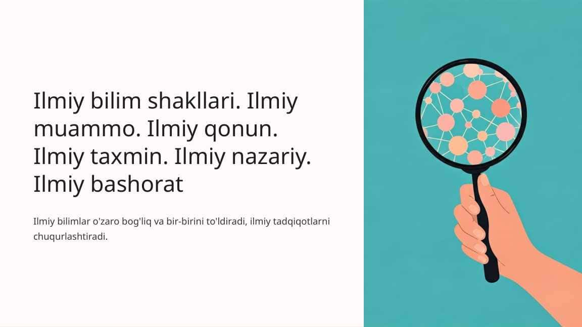 Ilmiy bilim shakllari. Ilmiy muammo. Ilmiy qonun. Ilmiy taxmin. Ilmiy nazariy. Ilmiy bashorat_3