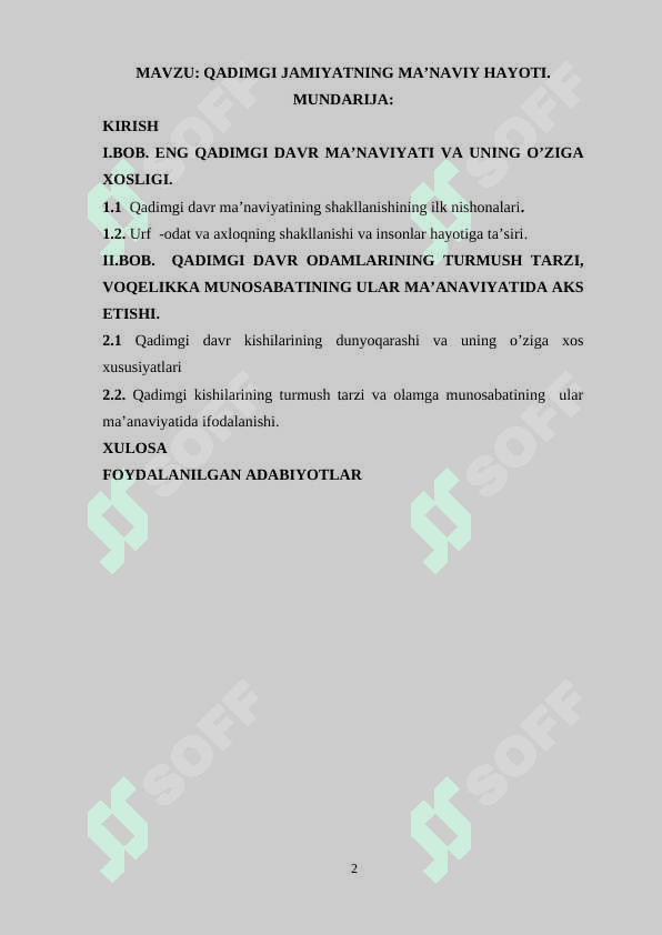 QADIMGI JAMIYATNING MA’NAVIY HAYOTI 2