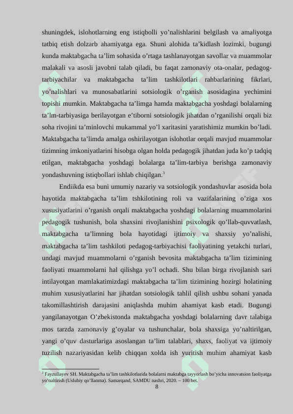 O'zbekistonda maktabgacha ta'lim tizimini boshqarish. 8
