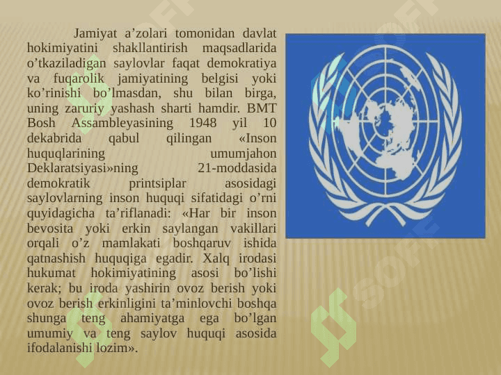 Saylov huquqining konstitutsiyaviy asoslari va tizimi 3