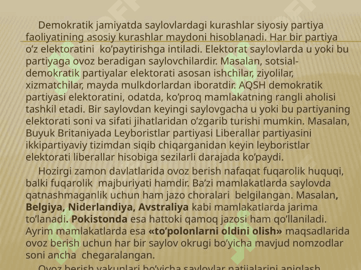 Saylov huquqining konstitutsiyaviy asoslari va tizimi 7