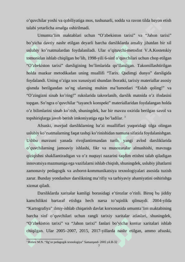 Umumiy o’rta ta’lim tizimida tarix fani darsliklarining tuzilishi va mazmuni 7